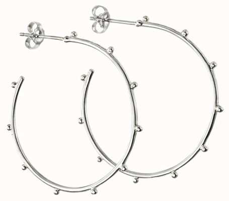 Elements Silver Sterling Silver Studded 34mm Hoops E5863