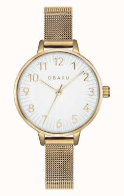 Obaku Women's Syren Gold Stainless Steel Watch V237LXGIMG