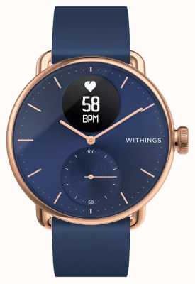 Withings Scanwatch 38mm Rose Gold Blue Dial Hybrid Smartwatch With ECG HWA09-MODEL 6-ALL-INT