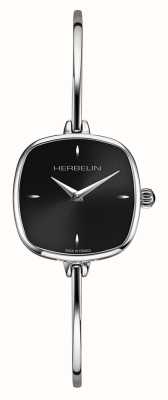 Herbelin FIL Women's Square Black Dial Stainless Steel Bracelet 17207B14