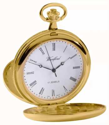 Woodford Twin Lid Skeleton Gold Plated Pocket Watch 1120