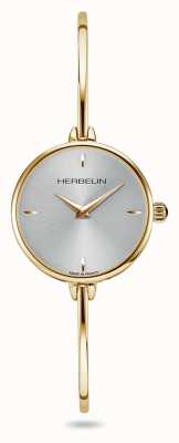 Herbelin Fil Women's Silver Dial Gold PVD Plated Bangle Watch 17206/BP11