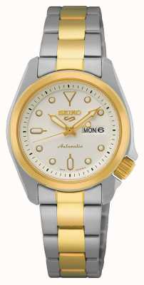 Seiko 5 Sport | Compact 28mm | White Dial | Two Tone Watch EX-DISPLAY SRE004K1-EX-DISPLAY