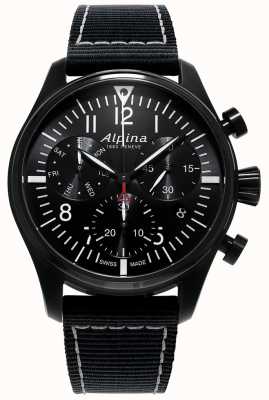 Alpina Startimer Pilot Chronograph (42mm) Black Dial / Black Fabric AL-371BB4FBS6