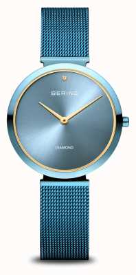 Bering Charity | Arctic Blue Sunray Dial With Diamond | Arctic Blue Milanese Strap | Arctic Blue Stainless Steel Case 18132-CHARITY1