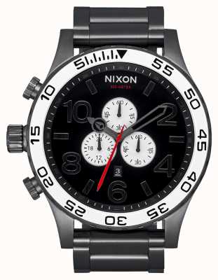 Nixon 51-30 Chrono | Gunmetal Steel Bracelet | White Bezel A083-5001-00