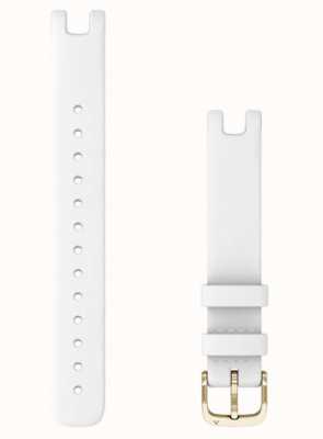 Garmin Lily Strap Only (14 Mm), White Italian Leather With Cream Gold Hardware (Large) 010-13068-A6