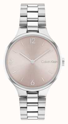 Calvin Klein Pink Sunray Dial Stainless Steel Bracelet 25200129