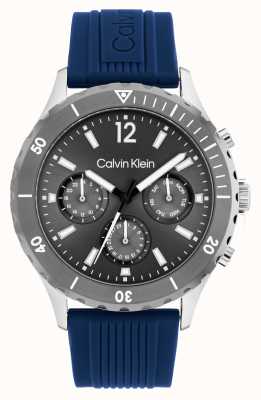 Calvin Klein Men's Chronograph Watch Blue Silicone Strap 25200120