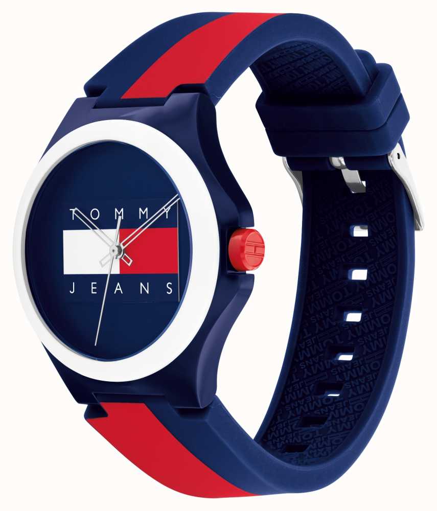 Tommy Jeans Berlin Blue, Red And White Silicone Strap Watch
