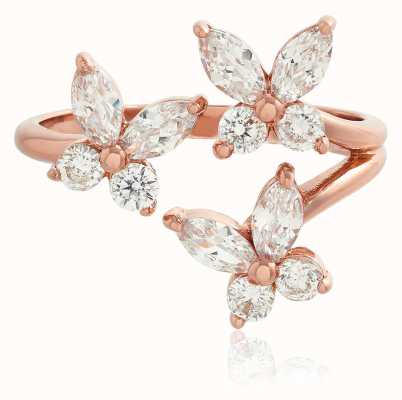 Olivia Burton Sparkle Butterfly Cubic Zirconia Rose Gold Ring OBJMBR11