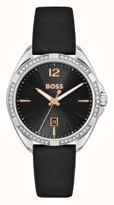 BOSS Women's Felina | Black Dial | Black Leather Strap 1502624
