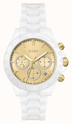 BOSS Novia Women's White and Gold Watch 1502631