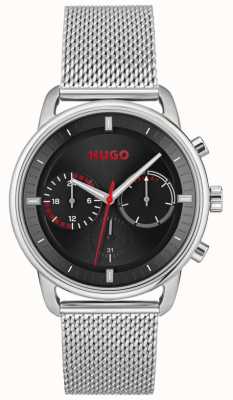HUGO Men's #advise | Black Dial | Steel Mesh Bracelet 1530236