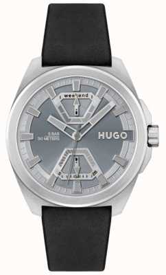 HUGO Men's #expose | Grey Dial | Black Leather Strap 1530240