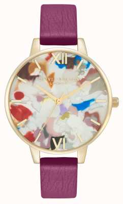 Olivia Burton Pop Art Watch and Interchangeable Gold Mesh Bracelet Set OBGSET153