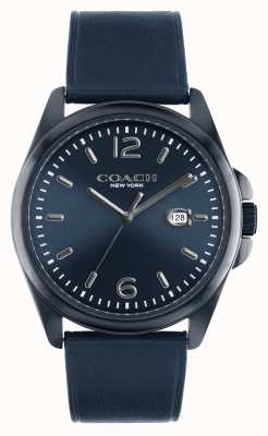 Coach Greyson Blue Dial Blue Leather Strap Watch 14602587
