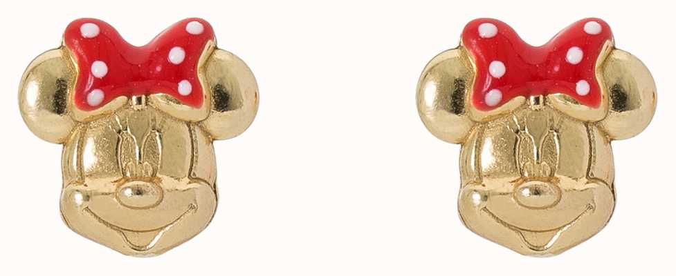 Disney Gold Toned Red Bow Minnie Mouse Stud Earrings E84030ML