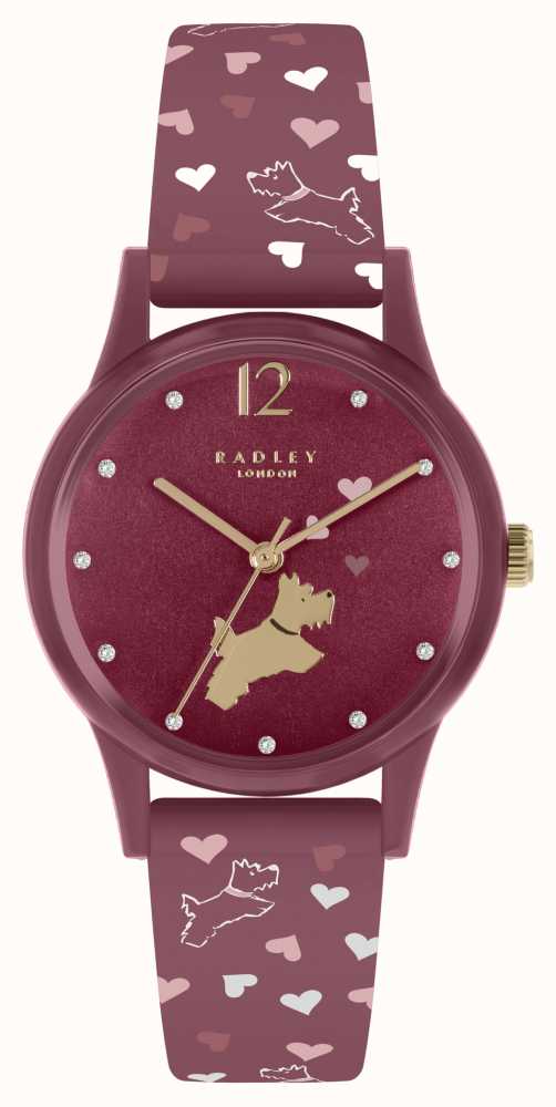 Radley red leather on sale watch