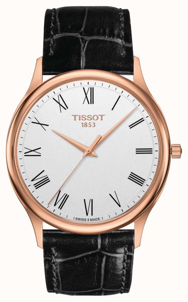 Tissot Men s Excellence 18ct Gold White Dial Watch T9264107601300