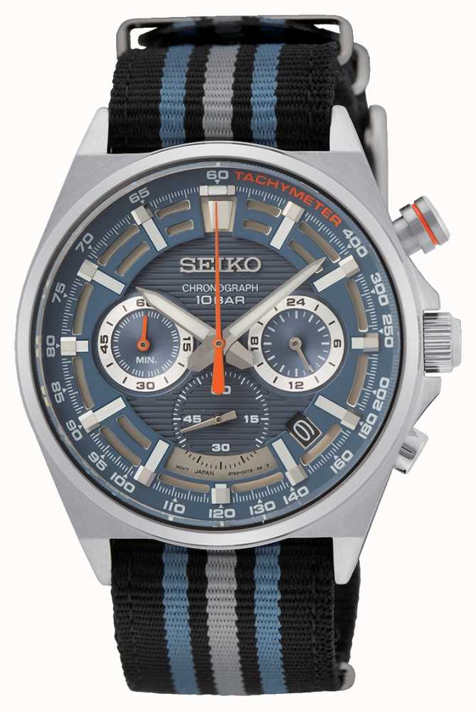 Seiko Men's Chronograph Blue Dial NATO Strap Watch SSB409P1 - First Class  Watches™ IRL
