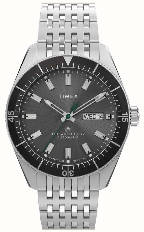 Timex Mens | Waterbury Dive | Automatic Black Dial | Stainless Steel  Bracelet TW2V24900 - First Class Watches™ IRL