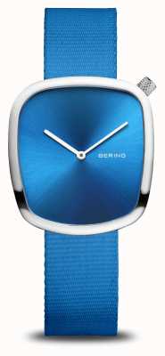 Bering Pebble | Polished Silver | Recycled Blue Strap 18034-308