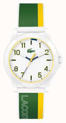 Lacoste Kid's Rider | White Dial | Green and Yellow Strap 2030044