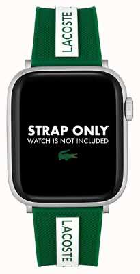 Lacoste Apple Watch Strap (42/44/45mm) Green And White Silicone 2050005