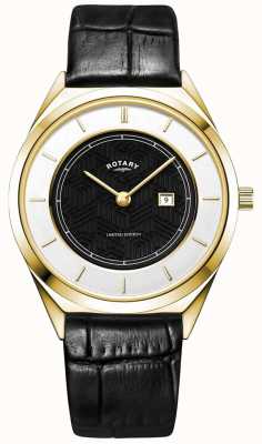 Rotary Special Edition Champagne Collection - Art Deco 36mm) Black & White Dial / Black Leather Strap GS08007/04