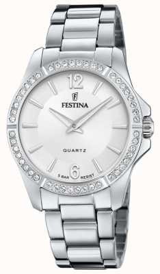 Festina Ladies Steel Watch With CZ Set & Steel Bracelet F20593/1