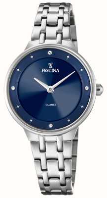Festina Ladies Steel Watch With CZ Sets & Steel Bracelet F20600/3
