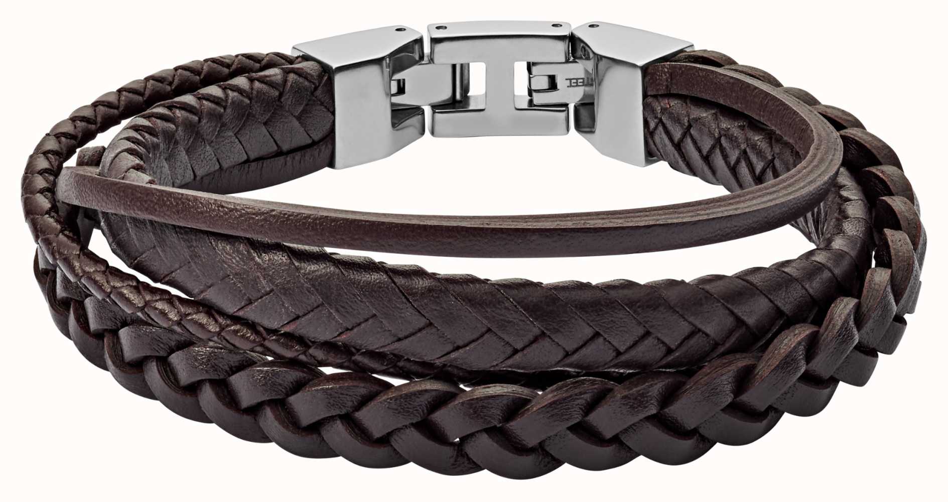 Braided Leather Cord Bracelet  JF03187040  Fossil