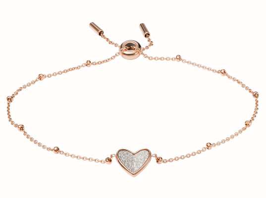 Fossil Ladies Rose Gold-Tone Flutter Hearts Bracelets JF03647791