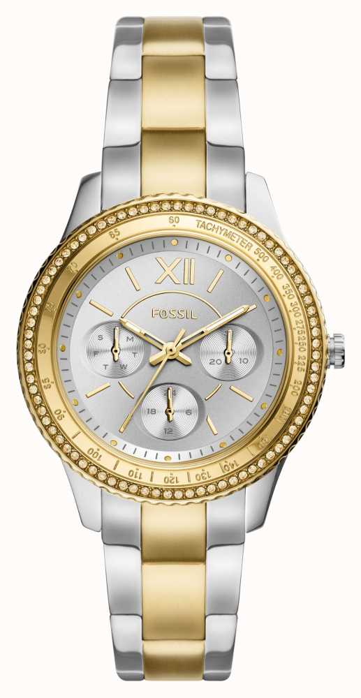 Fossil Women s Stella Sport Silver Dial Two Tone Stainless