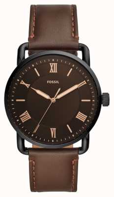 Fossil Men's Copeland | Black Dial | Brown Leather Strap FS5666