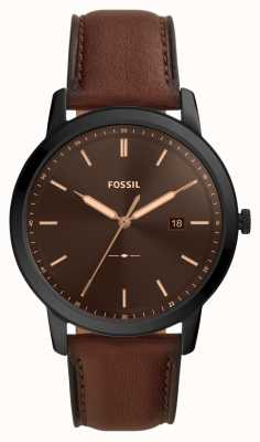 Fossil Men's Minimalist | Brown Dial | Brown Leather Strap FS5841