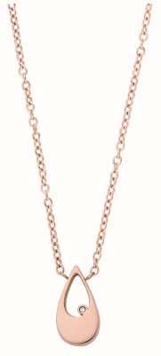 Skagen Women's Rose Gold-Tone Stainless Steel Drop Pendant Necklace SKJ1566791