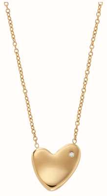Skagen Women's Gold-Tone Stainless Steel Heart Pendant Necklace SKJ1570710