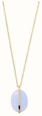 Skagen Women's Gold-Tone Stainless Steel Light Blue Sea Glass Necklace SKJ1578710