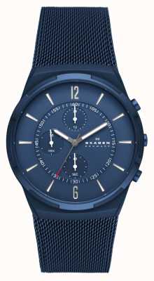 Skagen Melbye Chronograph Chronograph Ocean Blue Stainless Steel Mesh Watch SKW6803