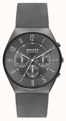 Skagen Grenen Chronograph Charcoal Stainless Steel Mesh Watch SKW6821