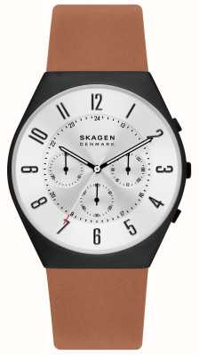 Skagen Men's Grenen Chronograph Medium Brown Leather Watch SKW6823