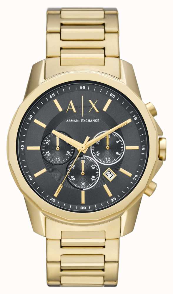 Armani Exchange Men's | Black Chronograph Dial | Gold Stainless Steel  Bracelet AX1721 - First Class Watches™ IRL