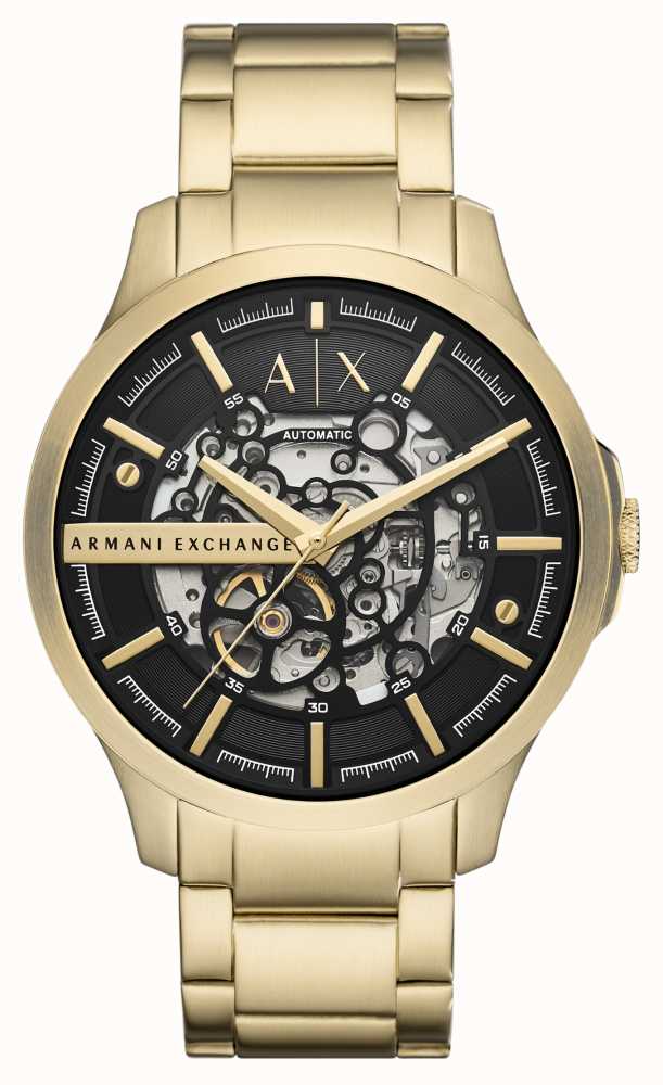 Armani Exchange Men's | Automatic | Black Skeleton Dial | Gold Stainless  Steel AX2419 - First Class Watches™ IRL