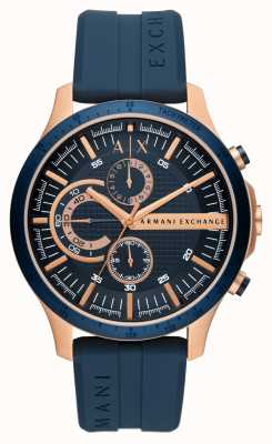 Armani Exchange Men's | Blue Chronograph Dial | Blue Silicone Strap AX2440