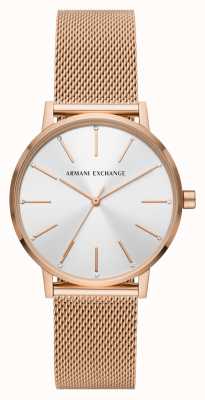 Armani Exchange Women's | Silver Dial | Rose Gold Steel Mesh Bracelet AX5573