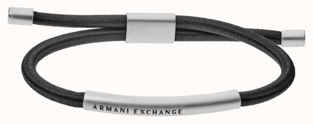Armani Exchange Men's Black Fabric and Stainless Steel Bracelet AXG0041040