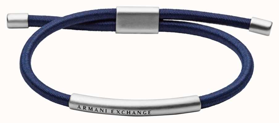 Armani Exchange Men's Blue Fabric and Stainless Steel Bracelet AXG0064040