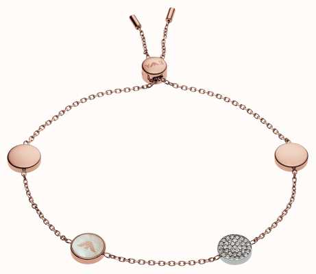 Emporio Armani Rose Gold-Tone Stainless Steel Mother-of-Pearl Bracelet EGS2308221